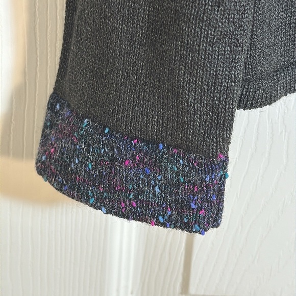 SAN REMO DOUBLE ZIP CARDIGAN GREY WITH PURPLE STITCHING VINTAGE LIKE NEW - Picture 5 of 11